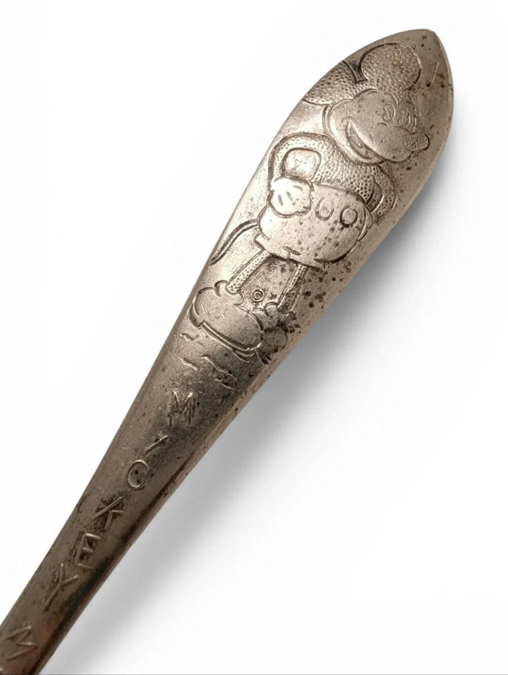 VINTAGE Mickey Mouse Cereal Spoon Bradford Silver Plated Collectible Antique
